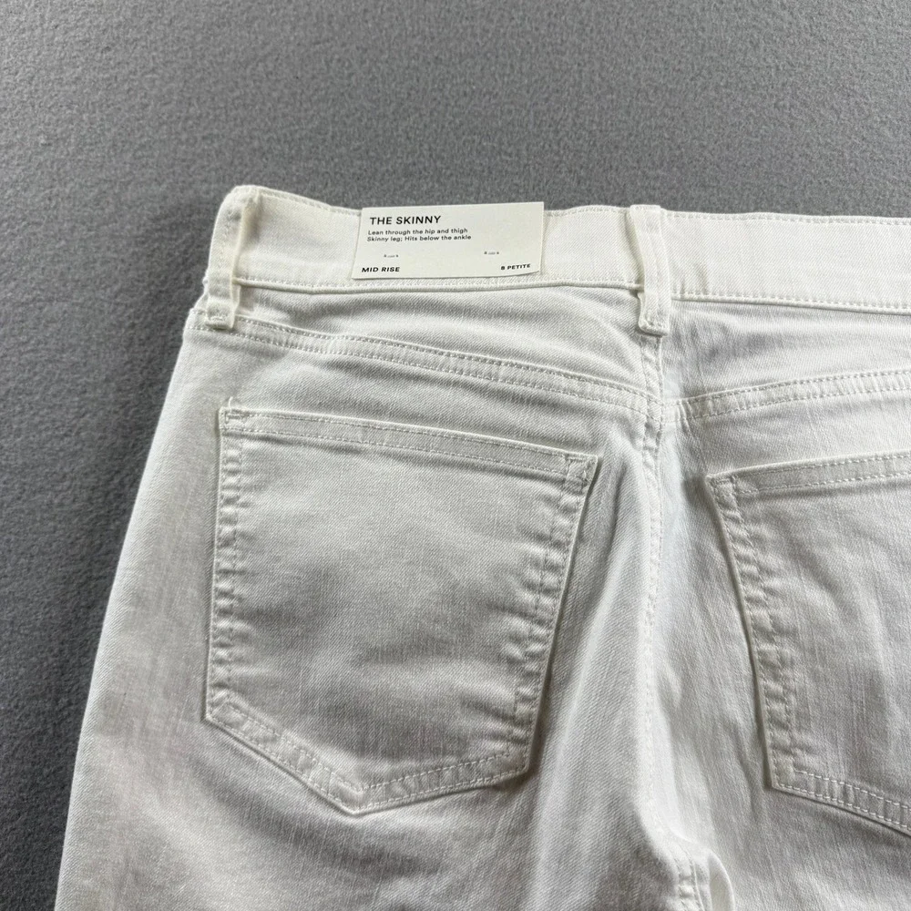Ann Taylor Jeans Womens 8P White Sculpting Pocket Skinny Denim 30x25